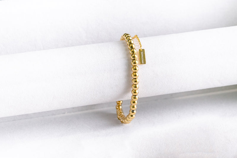 5MM Beaded Bracelet - Gold