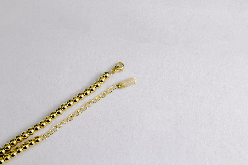 5MM Beaded Bracelet - Gold