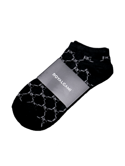 Royalgami Monogram Black Ankle Socks