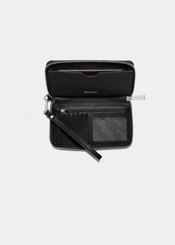 Royalgami Black Leather Wristlet Clutch